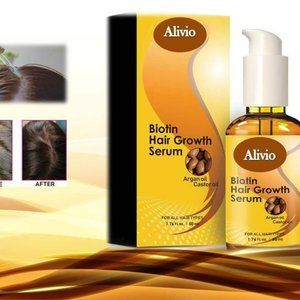 Alivio Advance Rapid Hair Growth Serum w/Biotin, Argan Oil, & Black Castor Oil